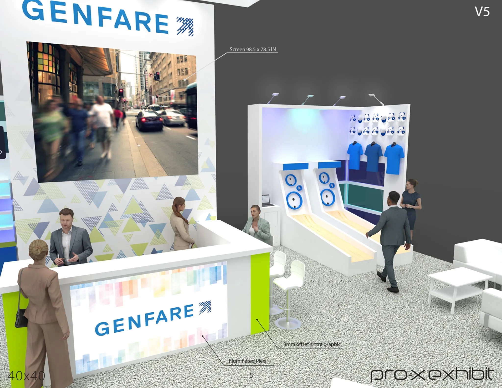 40x40 Island booth design by Pro-X Exhibits